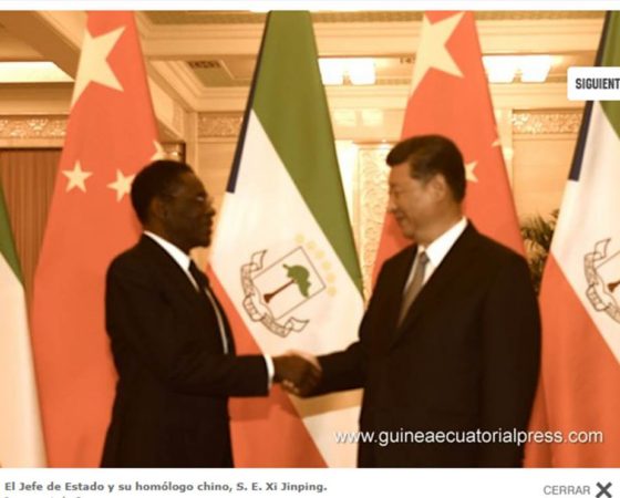 El Presidente de la República Popular China recibe a su homólogo ecuatoguineano