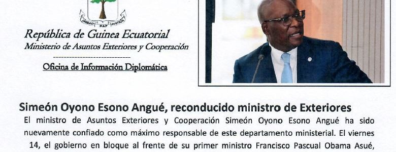 Reconducción del Minstro de Asuntos Exteriores y Cooperación a su puesto